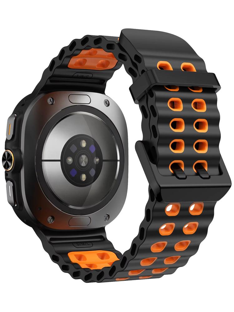 No Gap Band for Samsung Galaxy Watch 7 Ultra Band 47mm Silicone Wristband Sport Strap for Galaxy Ultra Watch Band 47mm Men Women