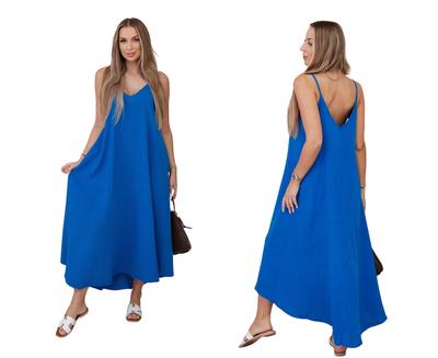 Cornflower Blue Women's Muslin Strappy Dress