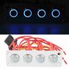 4 Gang  Panel Blue Light  12V 16A Stainless Steel Button  for RV Boat 4 Gang On Off  Panel RV  Panel