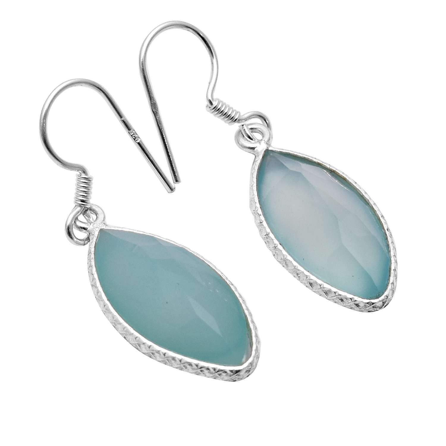 

Серьги с драгоценными камнями халацедона, твердые серьги из стерлингового серебра 925 пробы, серьги ручной работы, ювелирные изделия, подарок для женщин и девочек, E-2333