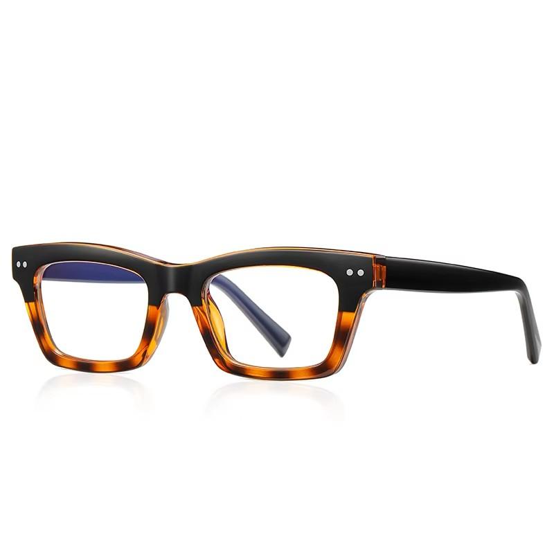 

Black Leopard Spectacle Frame Frame Rectangular Prescription Eyeglasses With Optical Anti Blue Rays/Photochromic/Myopia/Hyperopia Bifocal Glasses Single Version&1.56&None