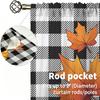2Pcs Thanksgiving Turkey Pumpkin Maple Leaf Rod Pocket Curtains Double Panel Window Curtain Autumn Harvest Home Decor Living