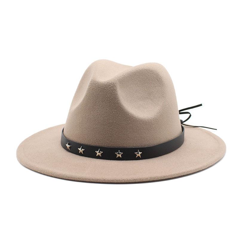 Flat Edge Woolen Top Hat, Belt Buckle, Big-Brimmed Felt Hat, Plain Weave Top Hat