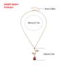 Personality temperament red rose trend necklace, simple fashion necklace