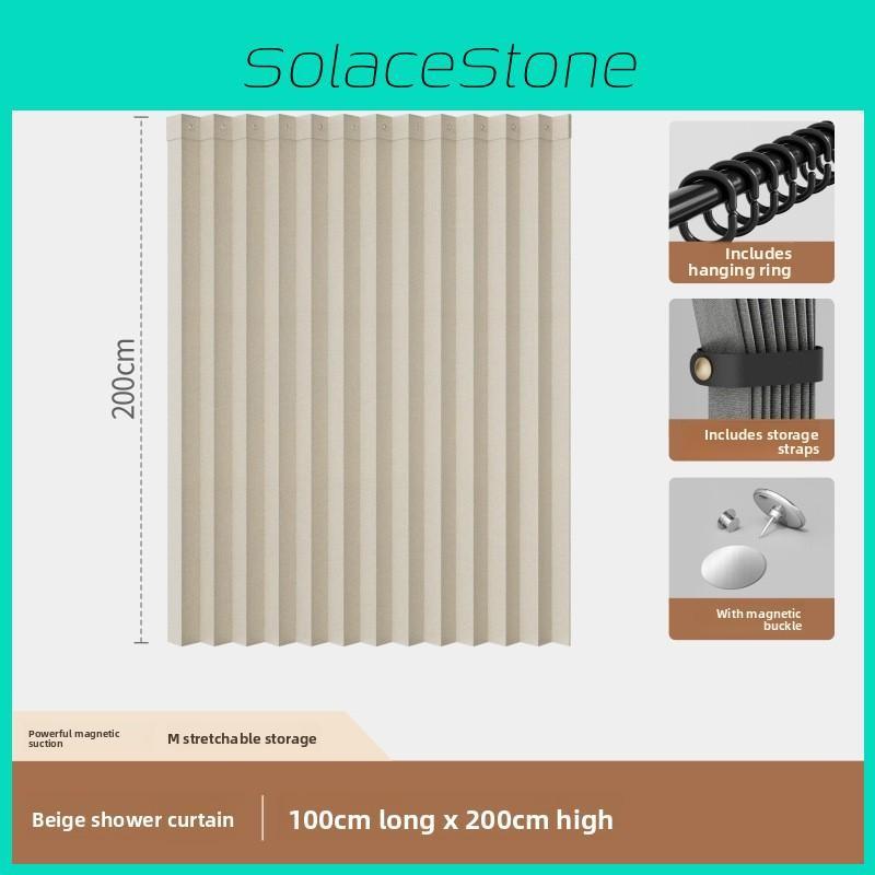 Shower Foldable Waterproof Curtain Soft Door Curtain Set For Home Bathroom Decor