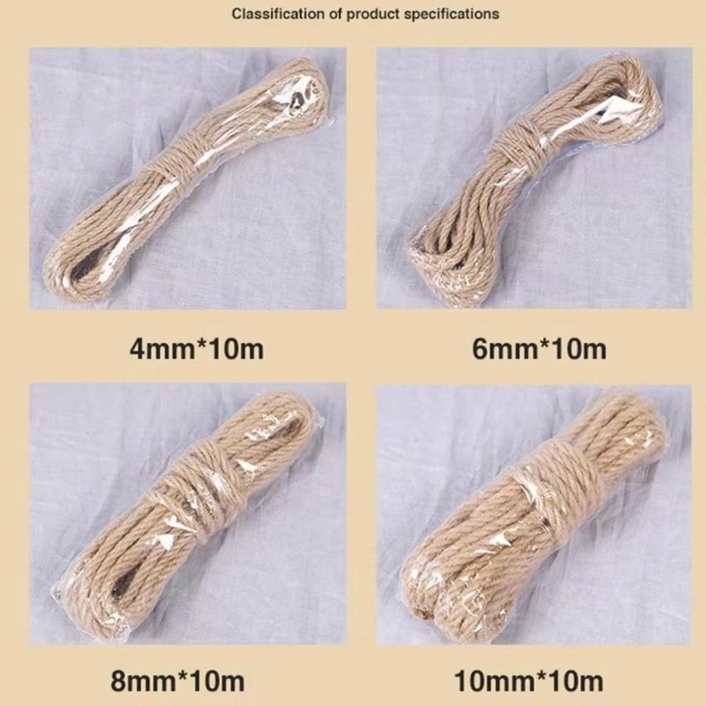 DIY Craft Twine Rope 4mm-12mm Twisted Cord New Natural Jute Rope  Pet Scratching