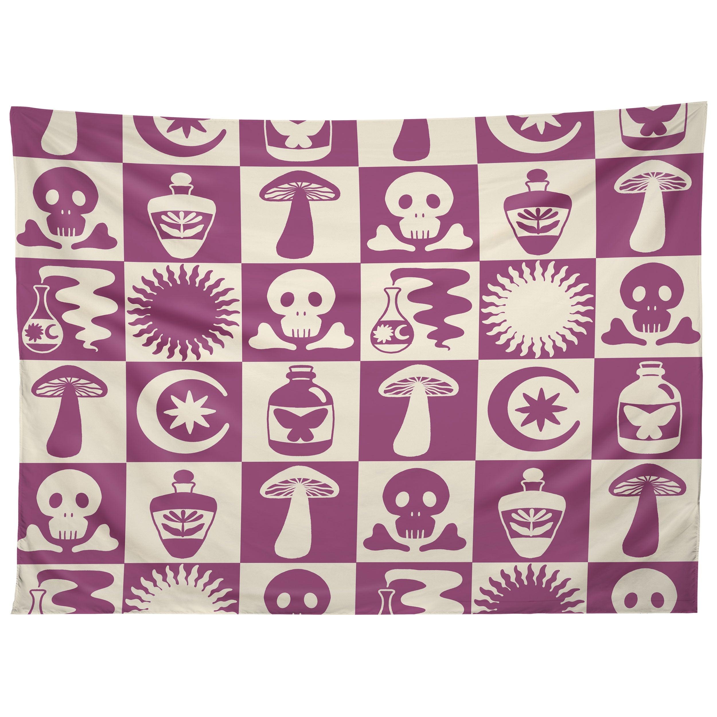 POTIONS AND SPOOKY THINGS tapestry 75x100 чёрный