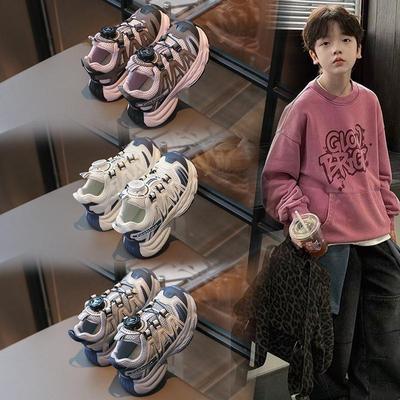 2026 Frühling Koreanische Kinder Trendige Rotierende Schnalle Mesh Laufschuhe - Atmungsaktive Sportschuhe für Jungen und Mädchen