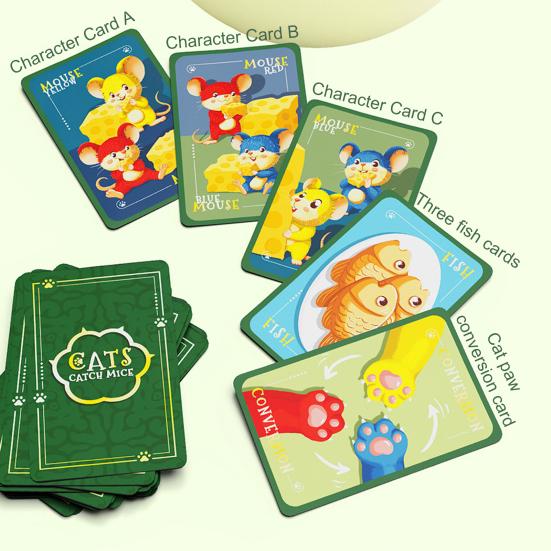 1 Set Cat Catch Mice Board Game with 3 Catcher Stick Reaction