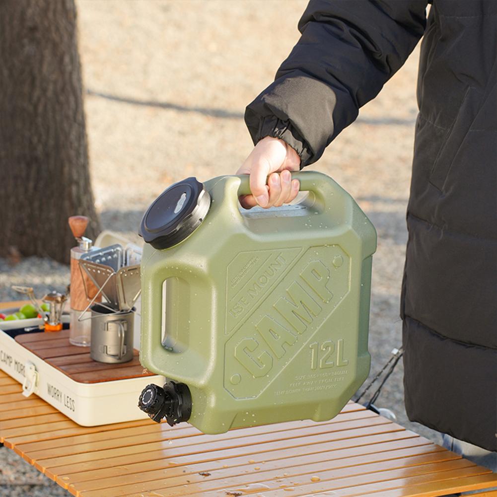 12L Drinking Water Bucket Leak-Proof Water Dispenser Carrier Large Capacity Water Container Jug for Vehicle Car Camping