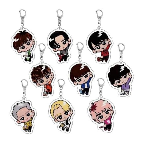Mprocen Q Version Acrylic Keychain Set of 9, Live Goods Style, Moe Goods, Fashion Charm, Anime Cute Idol Support Decoration