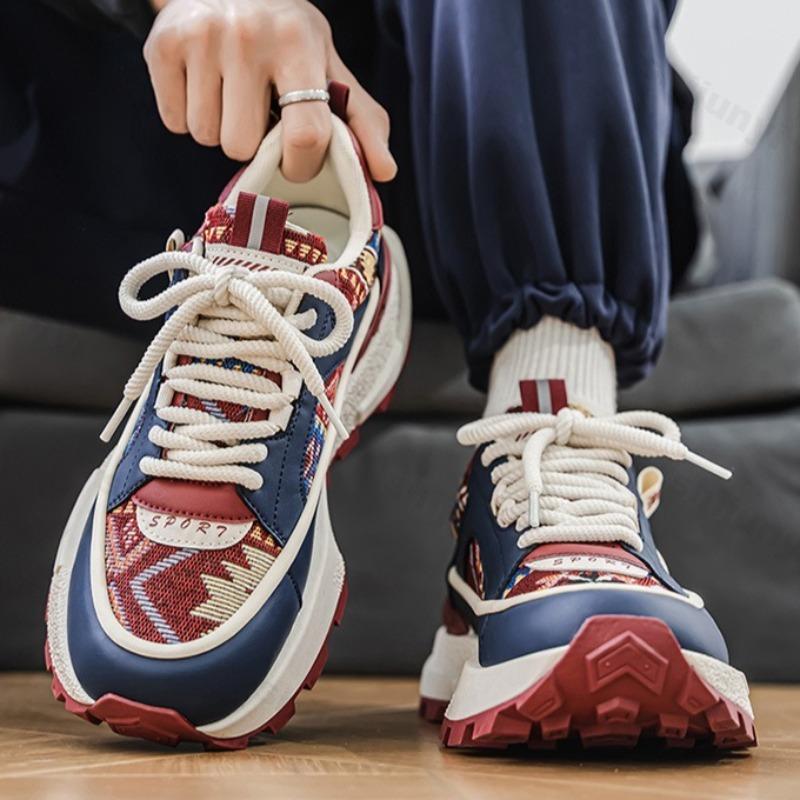 Fashion Men's Fashion Trend Casual Sport Shoes 2025 Spring New Breathable Comfortable Versatile Thick Sole Shoes Low Top Chunky sneakers