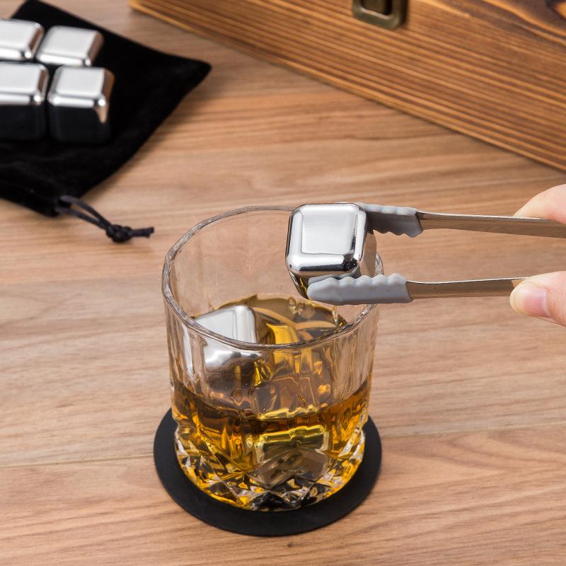 Manufacturer's Bestseller Premium Bar Accessories Whiskey Glass Set 2 Glasses 8 Stone Wooden Box Granite Ice Stone for Various