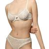 Sexy lace underwear ultra-thin perspective heart-shaped printing women's big breasts show small bras erotic underwear set