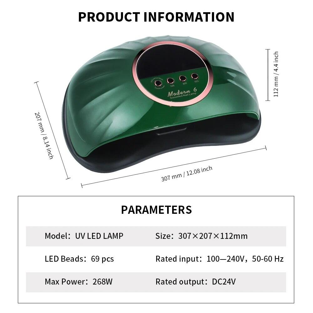 Lampe Séchoir à Ongles UV LED Professionnelle 69LEDs pour Séchage de Tous les Vernis Gel pour Ongles Lampe à Ongles à Capteur Infrarouge pour Manucure Outil de Salon