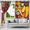 2pcs/set Fruits Vegetables Window Curtain Rural Farm Food Home Bedroom Living Room Decoration Blackout Polyester Fabric Curtains