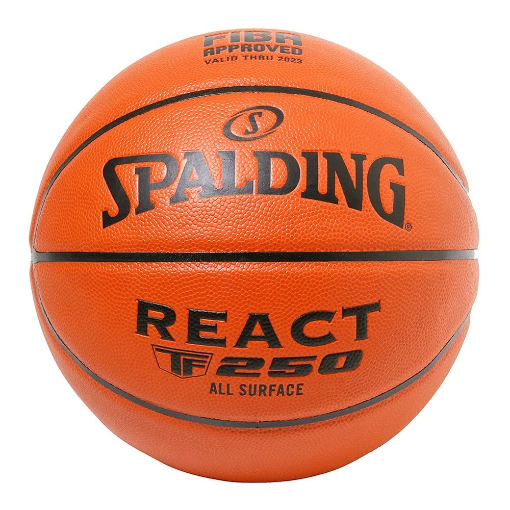 SPALDING React TF-250 Basketball, JBA/FIBA Official Ball, Size 7, 77-081J, Brown