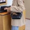 Oil Wax PU Crossbody Shoulder Bag, Designer Shell Flip Handbag, Commuter Work Versatile Women Sling Bag,Lightweight,Black,Coffee