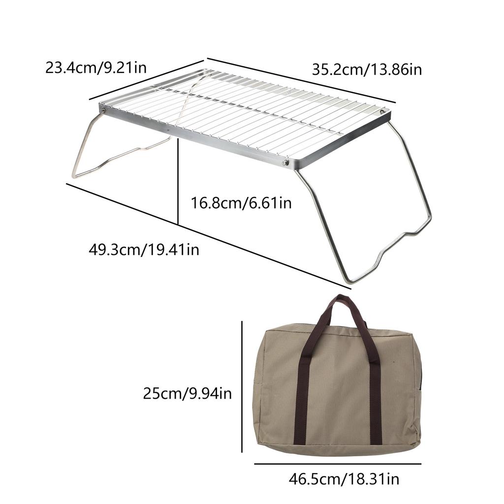 Foldable Camping Table Outdoor Folding Table Barbecue Table Steels Grilling Grate Table Cooking Grate Camping Table