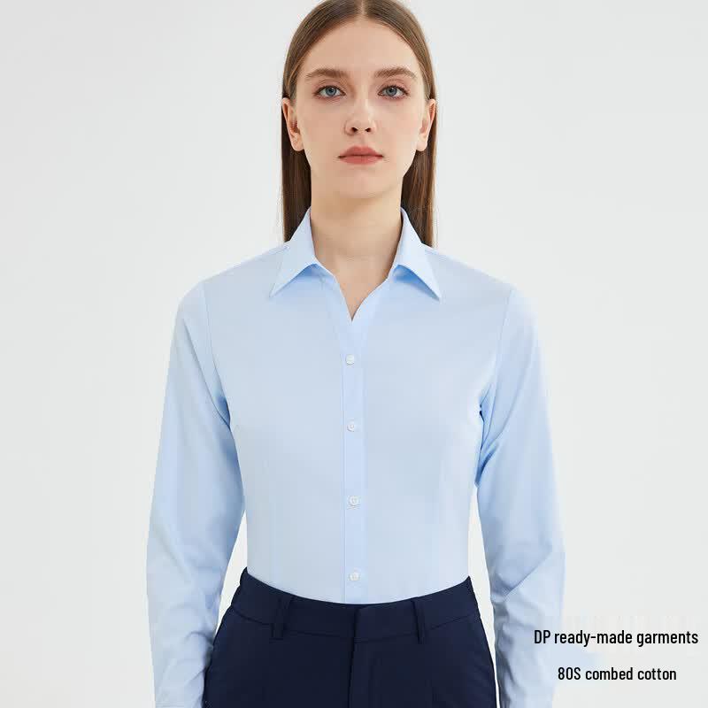 Fengxun Women s 60% Cotton Wrinkle-Resistant Long Sleeve Blouse 41