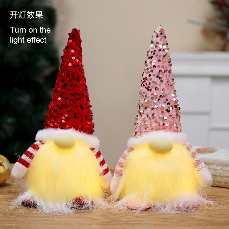 Christmas Decoration Sequined Hat Faceless Doll Cartoon Figurine Gift