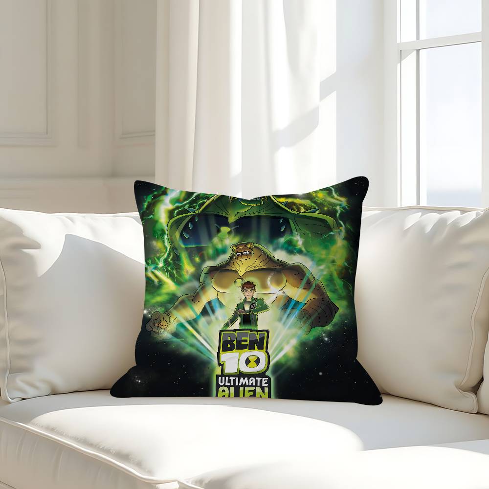 B-Ben10 Animated Cushion Cover Car Throw Pillow Case For Sofa Car Christmas Gift 40x40cm 45x45cm