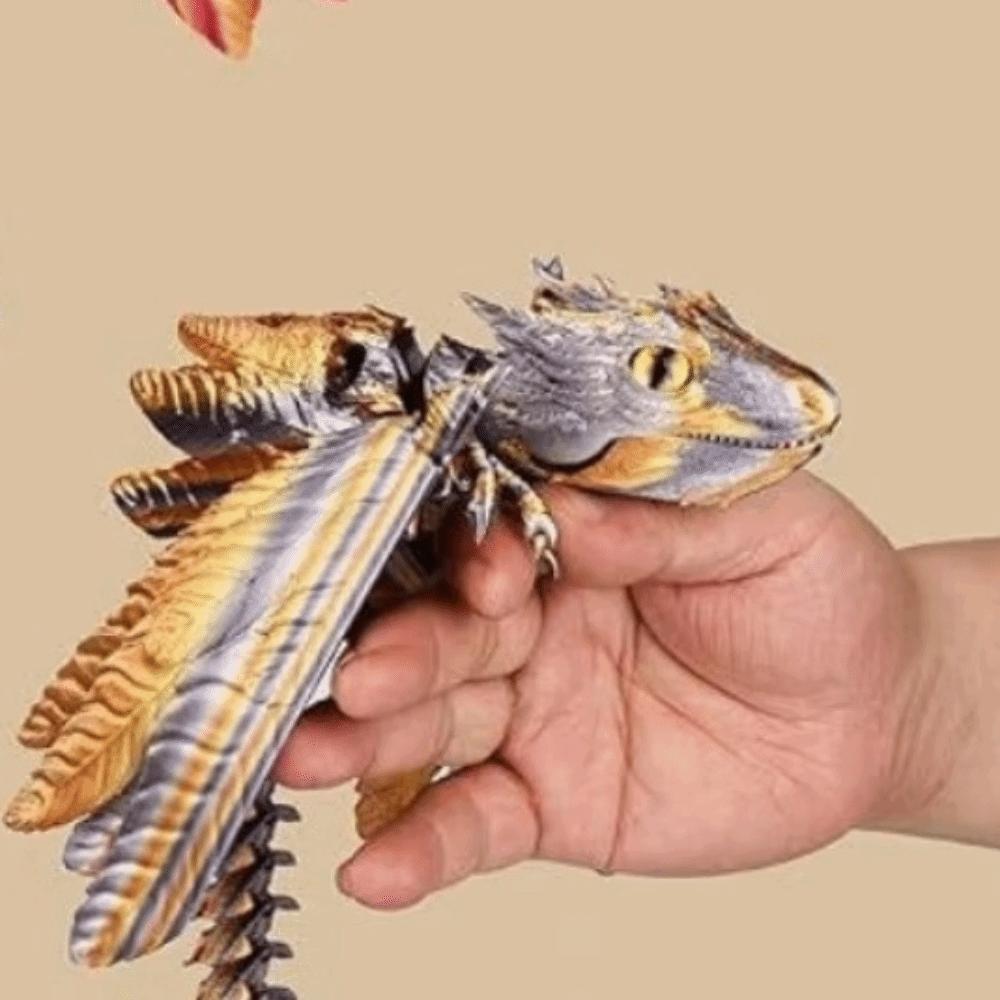 3D Printed 3D Printed Dragon Figurine Creative Design Bird Wings Flying Dragon Figurine Flying Shape Decorative Style