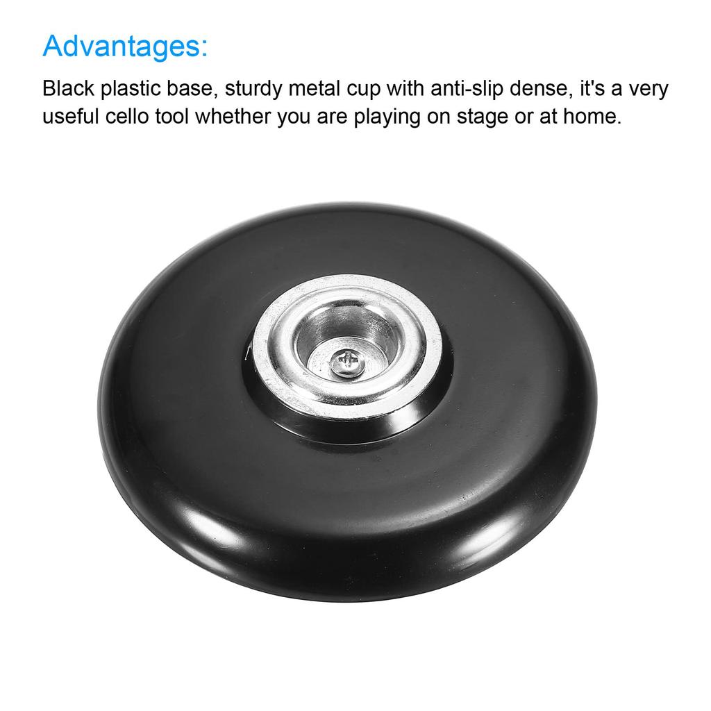 uxcell Cello Bass Lock Stop, Bass Round Endpin Stopper, Cello Anti-Slip Floor Stand Holder, BlackSilver, for Cello Non-Slip