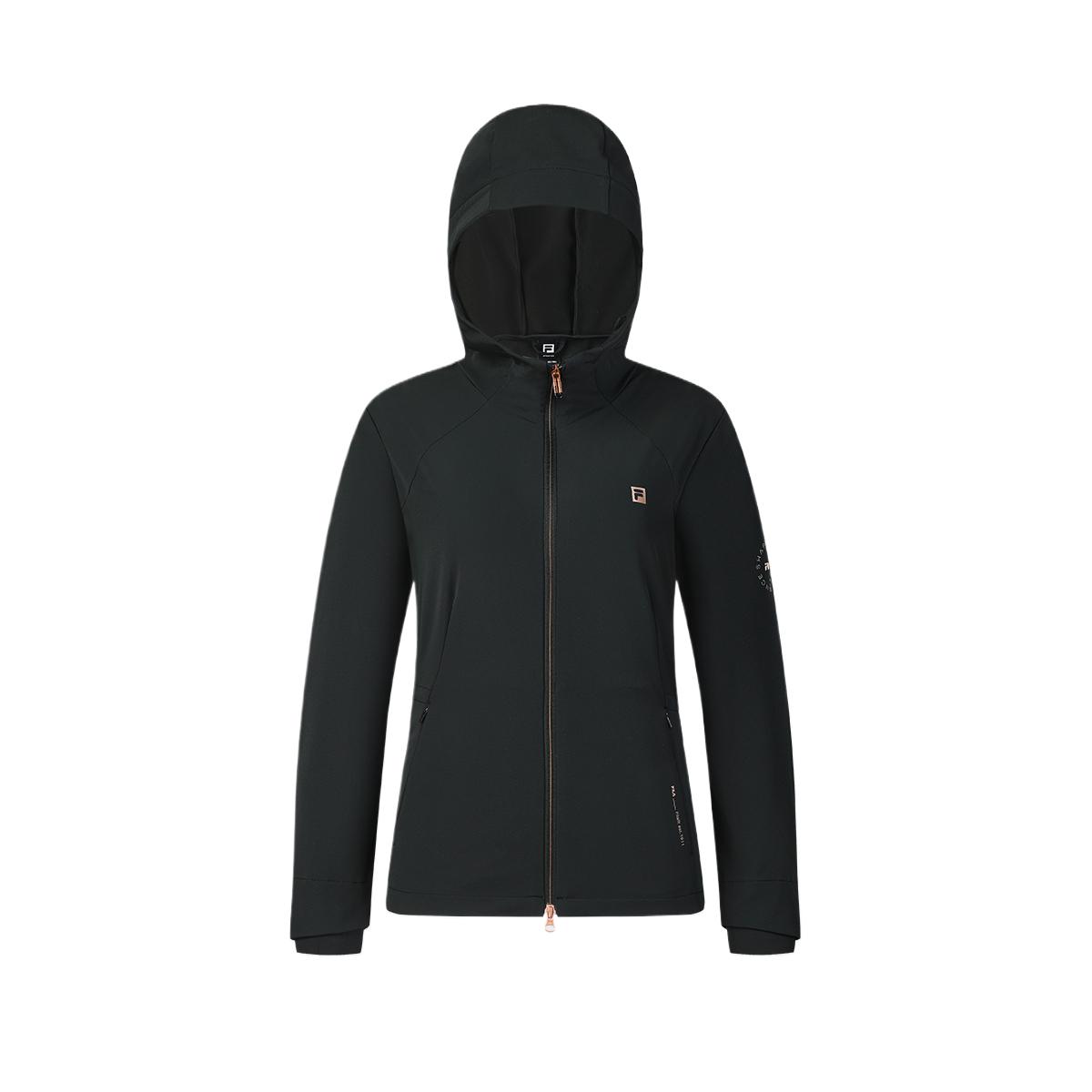 

FILA Fleece Comfortable Casual Simple Long Sleeve Jacket Women jackets Deep-Black A11W511709F-BK S