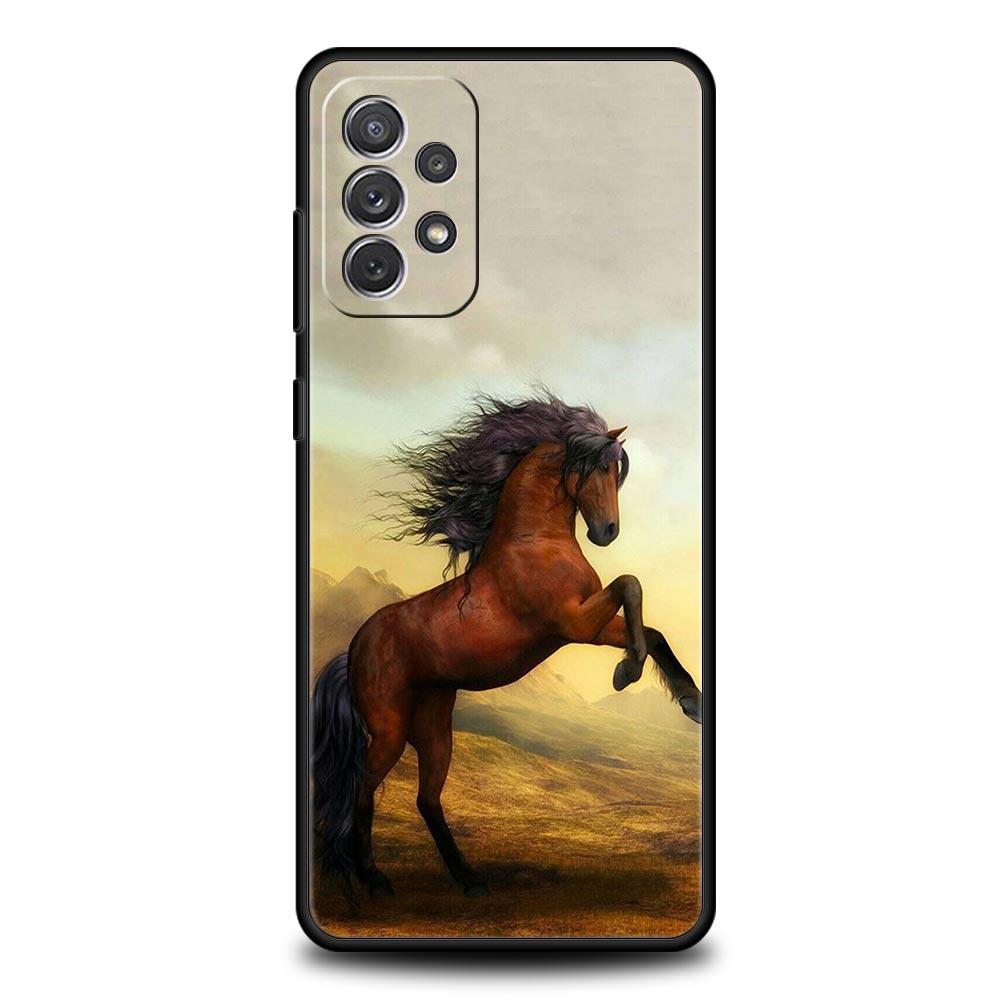Tier Pferd Handyhülle für Samsung Galaxy A55 A35 A17 A07 A15 A13 A25 A51 A71 A72 A73 A32 A52 A52S A41 5G Weiche TPU Hülle Capas