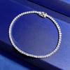 Longlongjin S925 Sterling Silver Women's Tennis Bracelet with Zircon Diamond Inlay