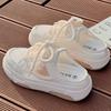 Summer half slippers women's 2025 new breathable thin mesh mesh shoes platform casual one-pedal lazy little white shoes