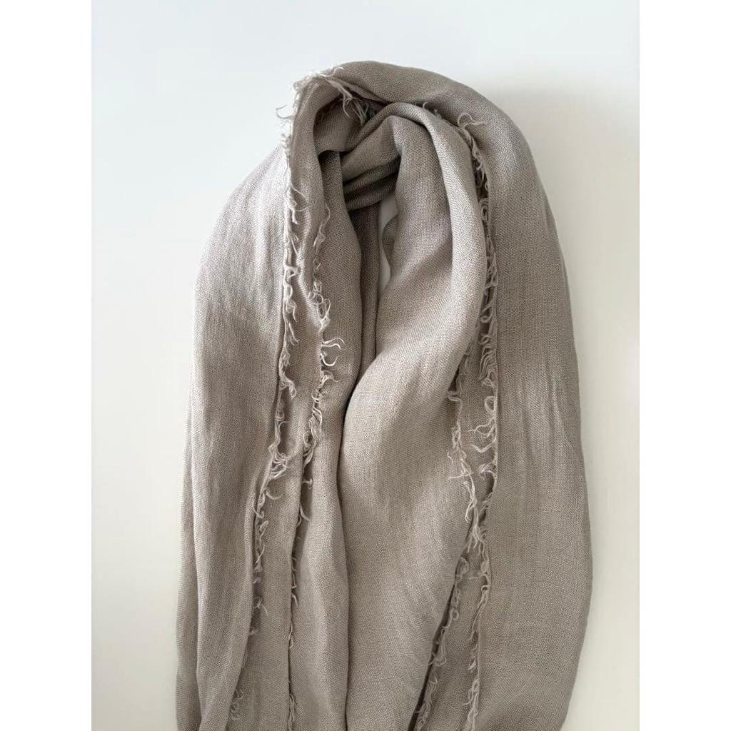 Used ASAUCEMELER 100% Belgian Linen Fringe Stole Large Shawl