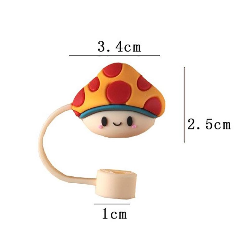 1Pc Silikon Abdichtung Stroh Stecker Wiederverwendbare Trinken Staub Kappe Cartoon Stecker Tipps Abdeckung Anzug Küche Tasse Diy Zubehör