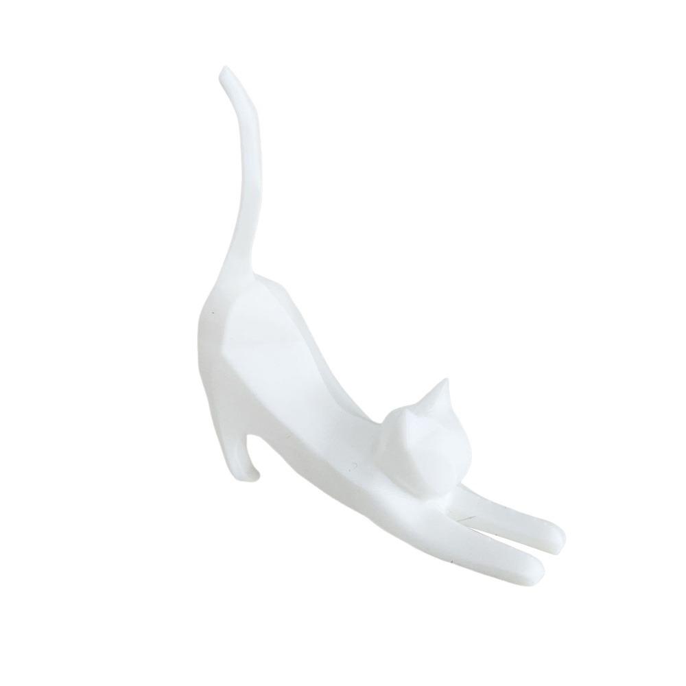 Stretching Kitten Funny Cat Ornaments Carved Kitten Statue Creative Miniature Figurines Garden