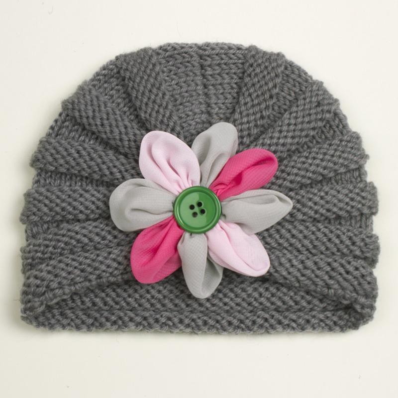 New Autumn Baby Wool Flower Hat, Children's Flower Pullover Hat, Baby Hat