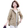 Women's Casual Hooded Zipper Jacket for Middle-Aged