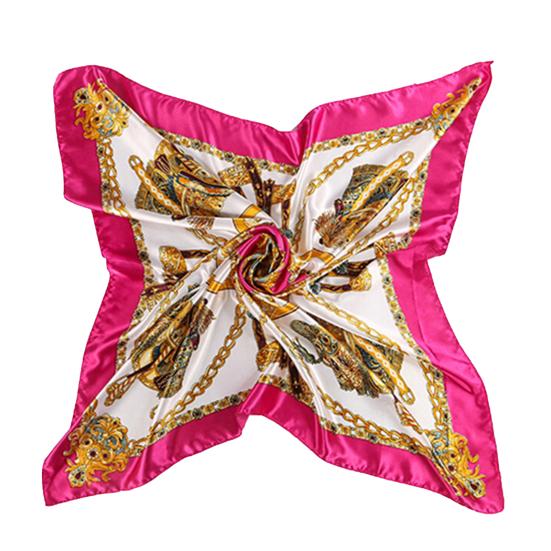 Scarf Comfortable Square Shape Satin Carriage Chain Scarves Shawl for Daily Life