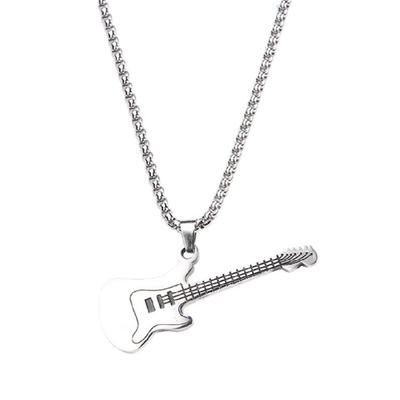 Street Mini Rockmusik Gitarre Anhänger Mode Titanstahl Halskette Schmuck