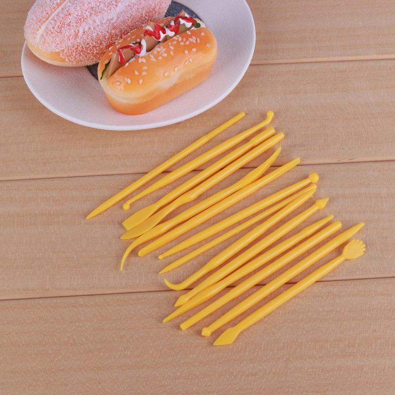 14pcs Plastic Cake Carving Pottery Shaper DIY Baking Sculpture Tools