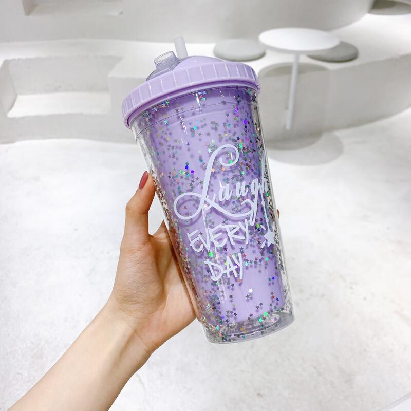 Shangqi Double-Layer Sequin Straw Tumbler