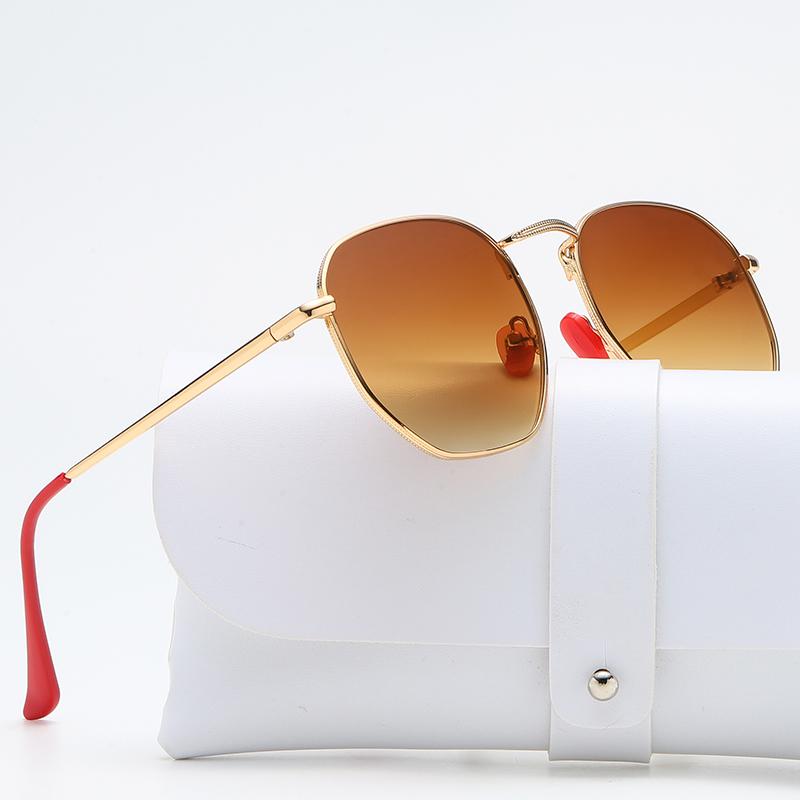 New Women Metal Frame Polygon Fashion Sunglasses Classic Street Shoot Travel Driving Sun Glasses Men Uv400 Luxury Brand Design