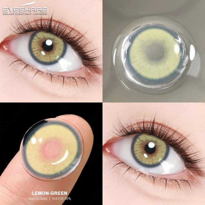 

Eyeshare 1 пара лимонно-зеленых контактных линз для глаз Softlens 14,0 мм Свежий макияж глаз Линзы для ежегодного использования