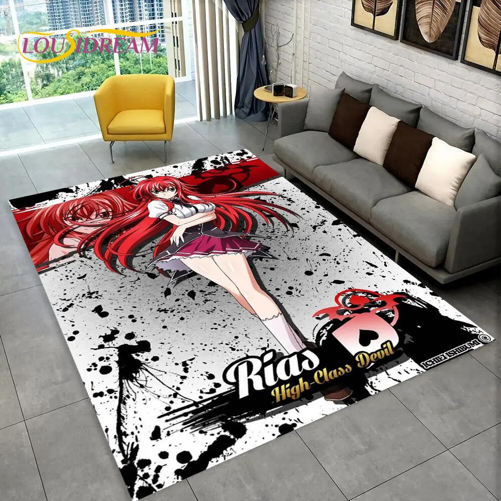 Alfombra Sexy Anime High School D×D, Alfombra para el Hogar Sala de Estar Dormitorio Sofá Felpudo Decoración, Alfombra de Juego Antideslizante 3D para Niños