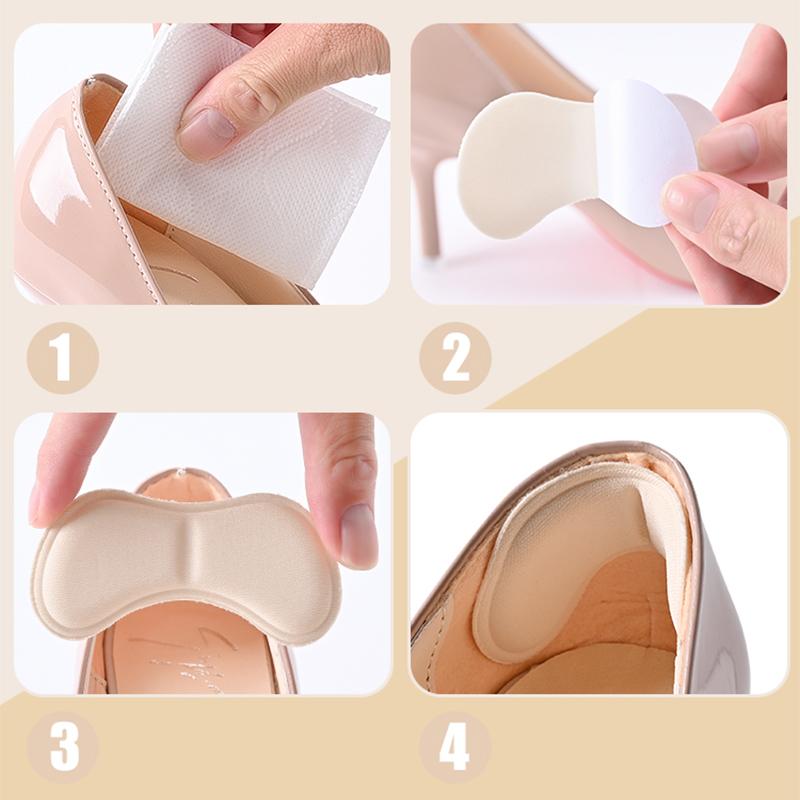 4 Pairs/8 Pairs Heel Insoles Pads Patch Pain Relief Anti-wear Cushion Feet Care Heel Protector Adhesive Back Sticker Insole