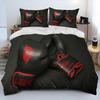 3-teiliges Bettwäsche-Set Rote Boxhandschuhe Boxer Kampf Bettwäsche-Set, Bettbezug Bett-Set Steppdecke Kissenbezug, King Queen Size Erwachsener