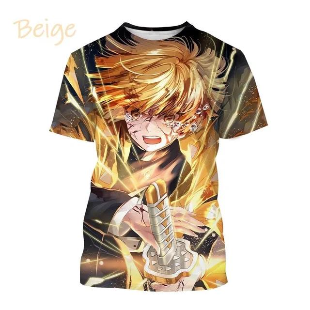 2024 New Trend Anime Printed Fashion T-shirt Cartoon 3D Printed Short Sleeve Harajuku Style Men's T-shirt Cosplay Style