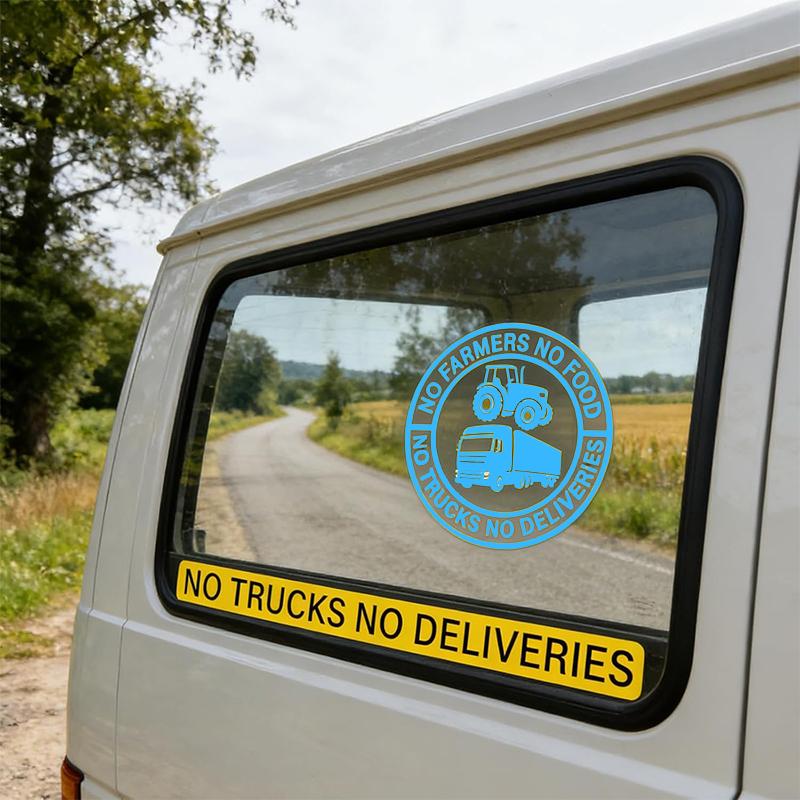 No Farmers No Food No Trucks No Deliveries Vinyl Sticker, Personalized Stickers, Heavy-Duty Weatherproof Car Sticker