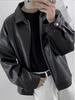 Men's Retro Motorcycle Leather Jacket - Casual, Trendy, Handsome PU Vest for Spring and Autumn in Black