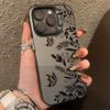 Luxury Lace Florals Pattern Phone Case For iPhone 15 14 13 12 11 16 Pro Max 7 Plus X Shockproof Electroplated Lens Bumper Cover